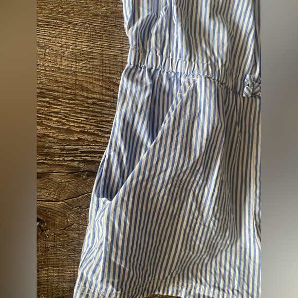 GIRLS blue and white striped romper - Picture 6 of 8